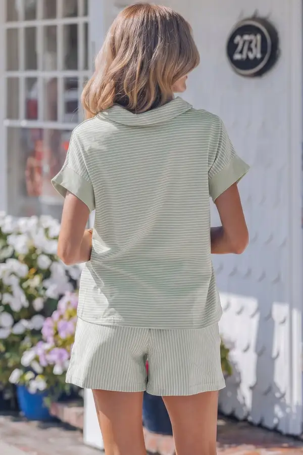 Street Ready Striped Polo Shirt and Shorts Set