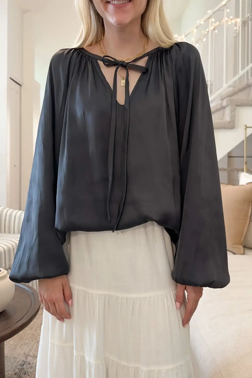 Airy Soft Satin Blouse