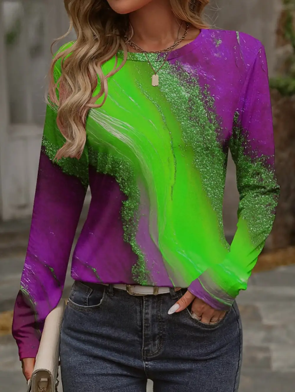 Comfortable Sports Round Neck Long Sleeve Tee