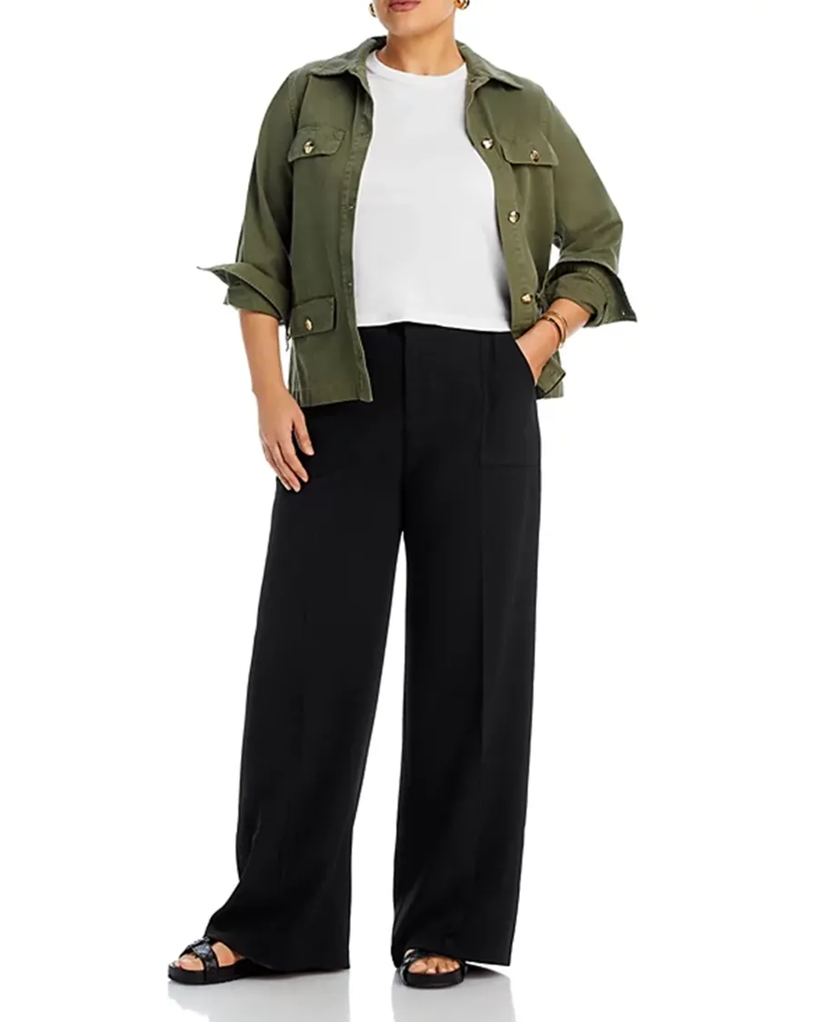 Belt Loops Wide Leg Pants