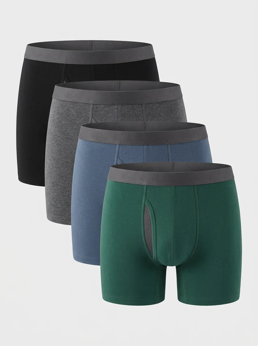 Relaxed Edit Men' Four Pack Boxer Briefs