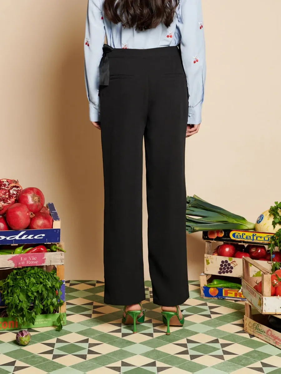 Wide-Leg Bow Trousers