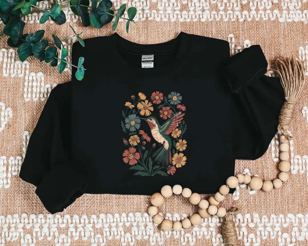 Hummingbird Graphic Crewneck Sweatshirt