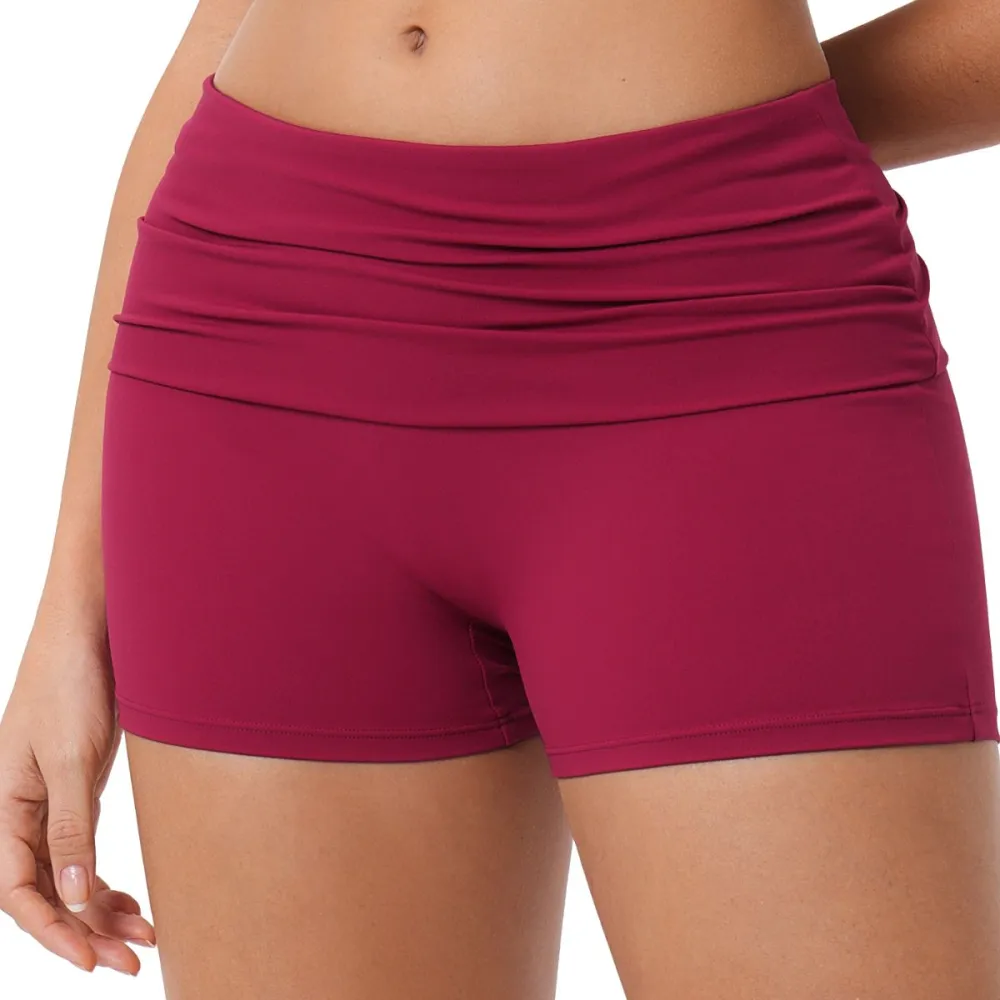 Foldover Waist Casual Shorts