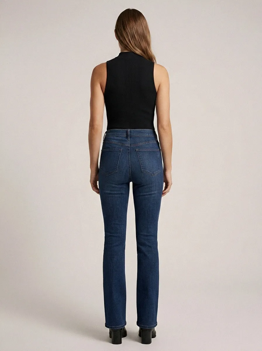Practical Everyday Women's High-Waist Stretch Flare Jeans