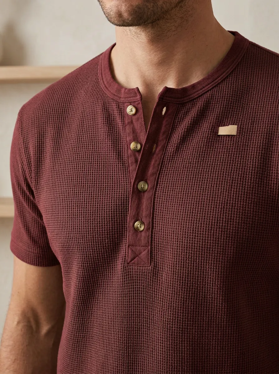 Classic Soft-Look Men's Short-Sleeve Henley Shirt
