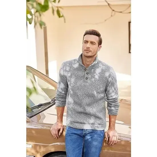 🧶 Men's Fitted Long Sleeve Pullover Sweater