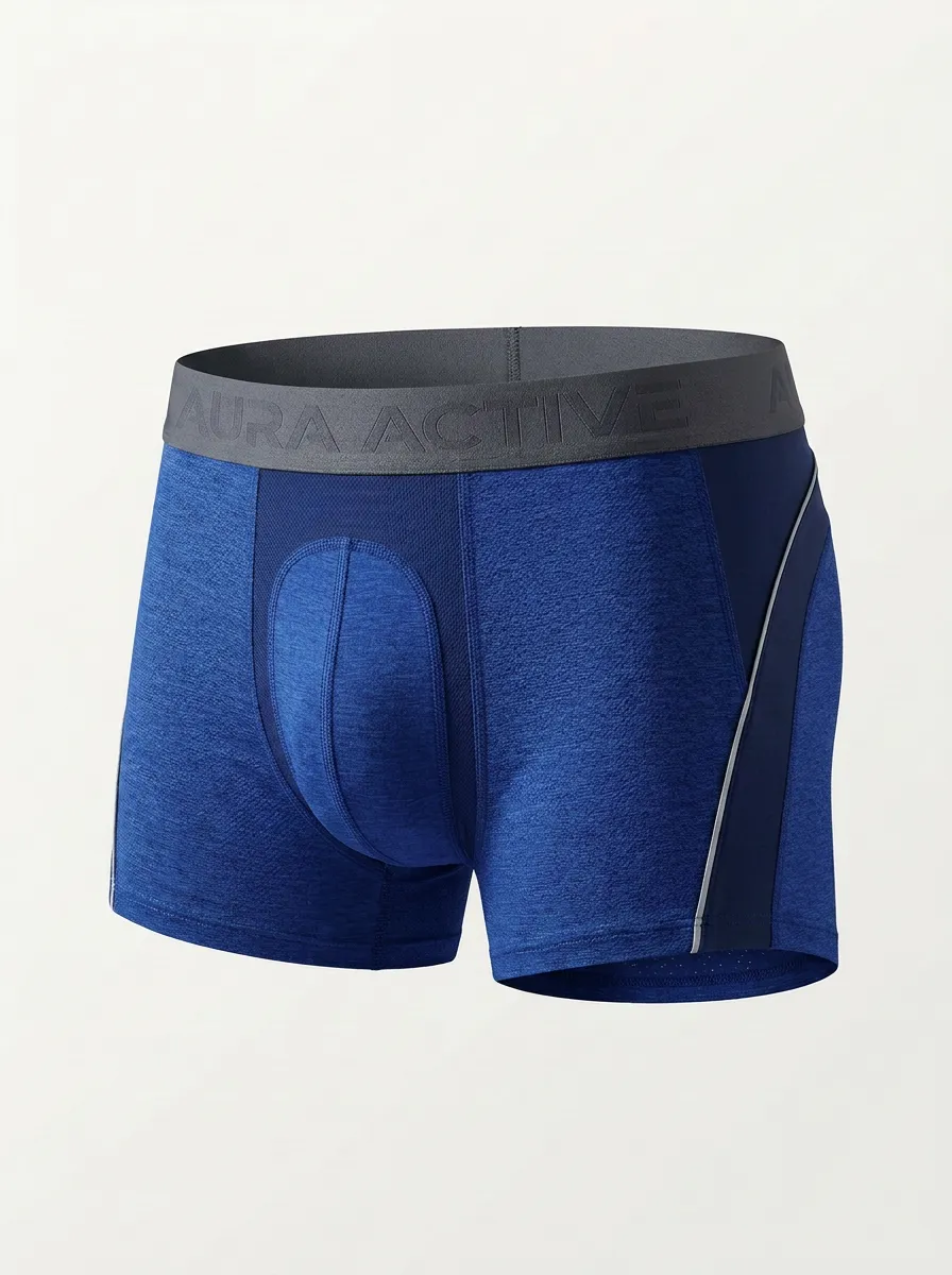 Men's Athletic Performance Heathered Blue Boxer Briefs