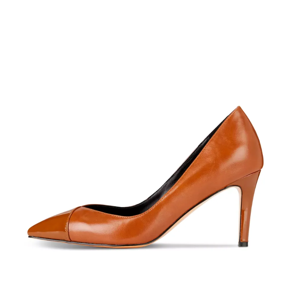 Refined Faux Leather Pointed Toe Stiletto Pumps