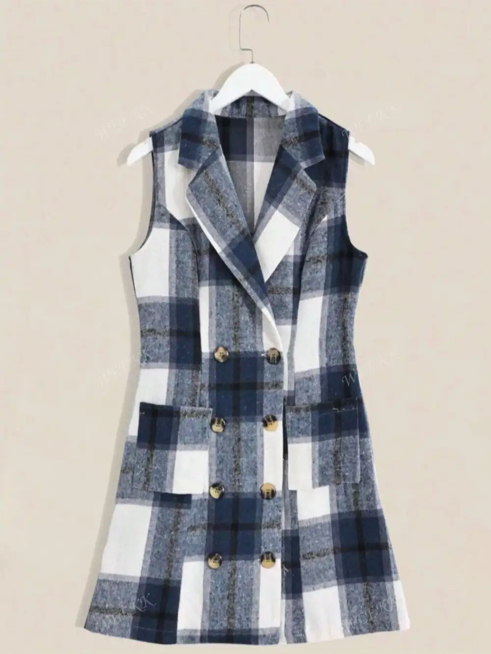 Plaid Sleeveless Dress Casual