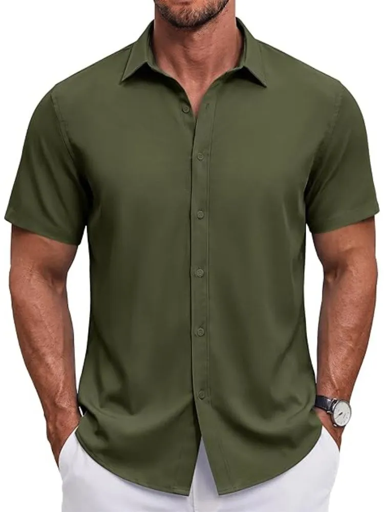 S Short Sleeve Casual Button-Down Shirt