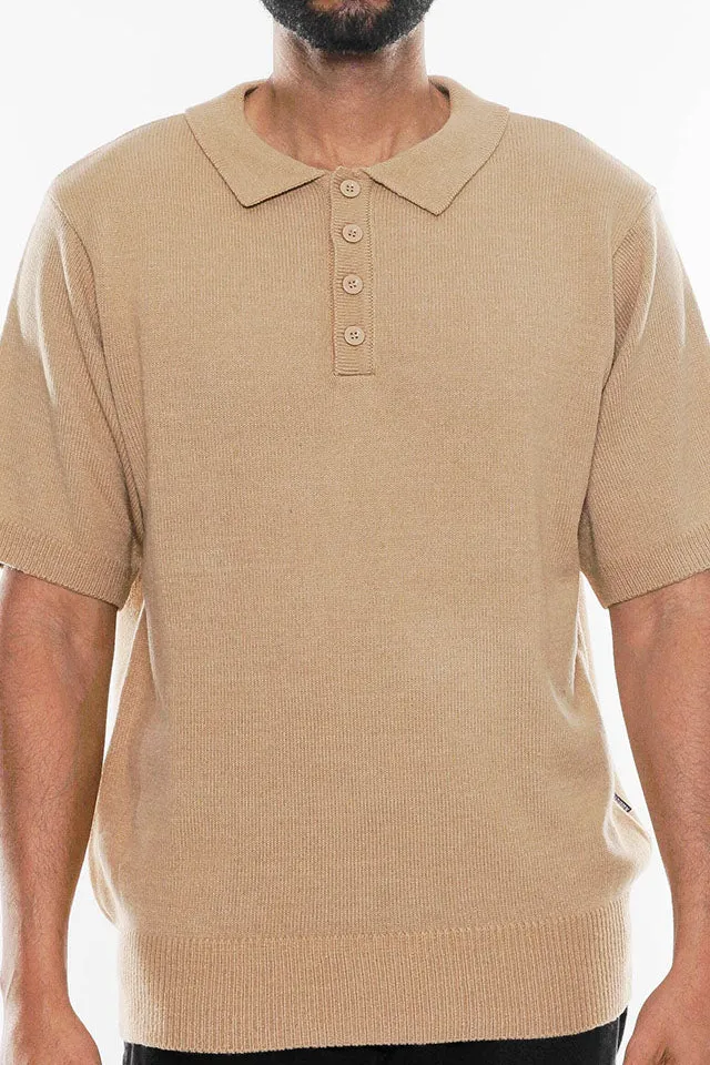 Knit Striped Polo Shirt