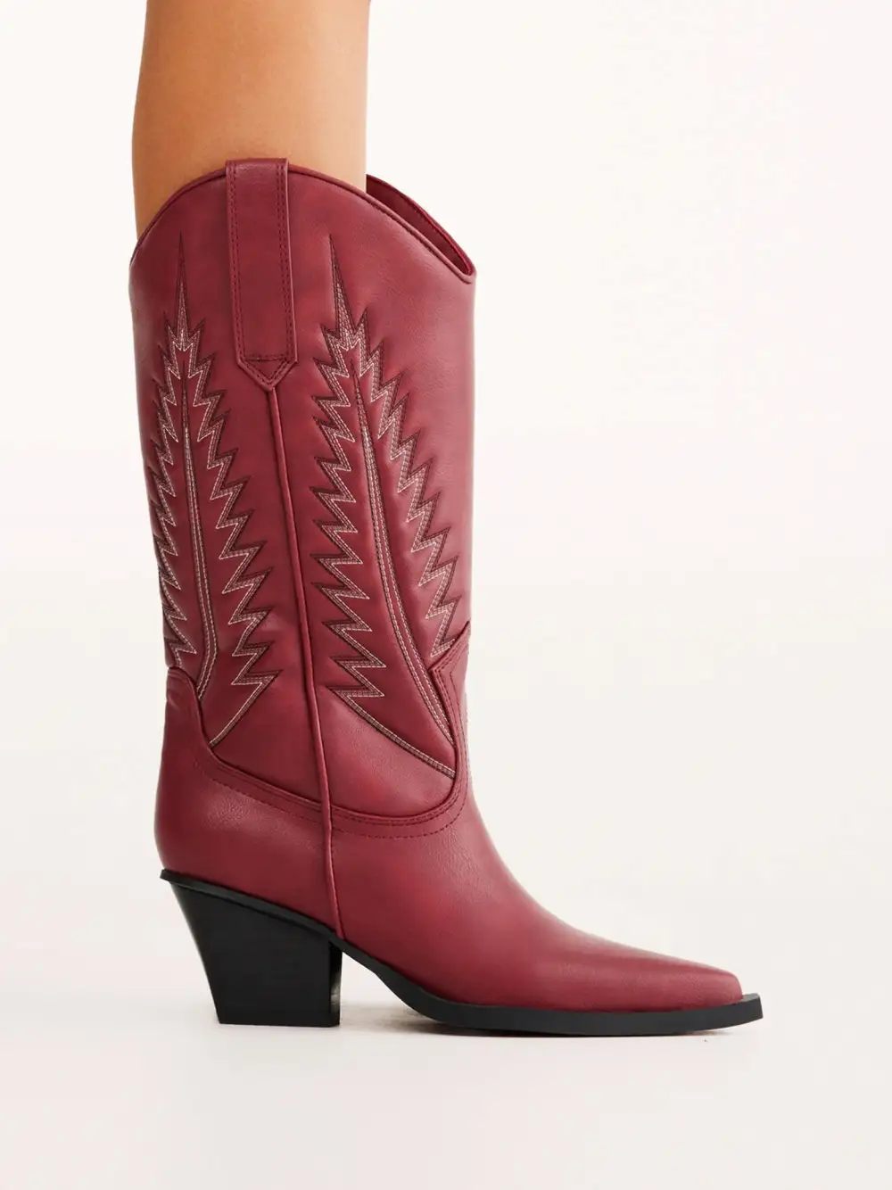 Classic Western Cowboy Pointed-Toe Knee-High Boots