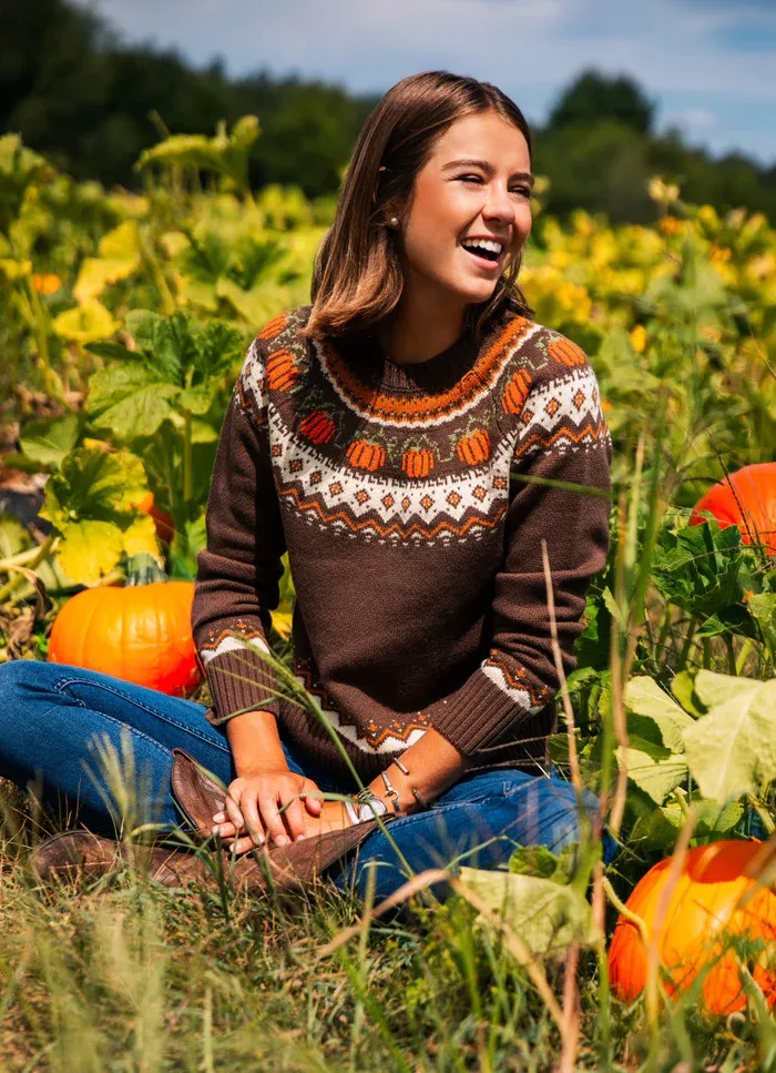 Women's Casual Round Neck Jacquard Sweater/Cardigan🎃Fitted Knit Pullover for Fall & Winter