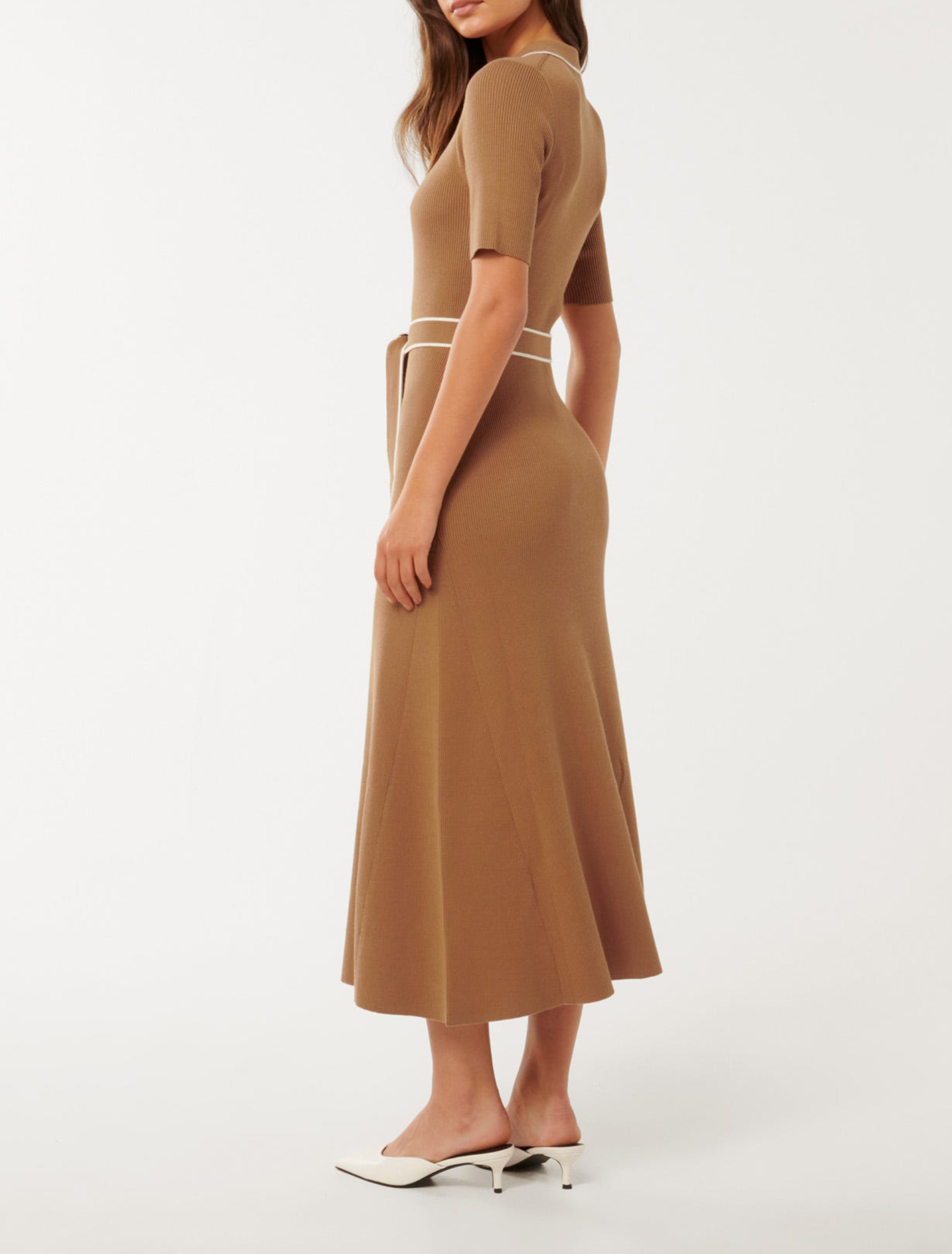 Tipped S/S A-Line Dress