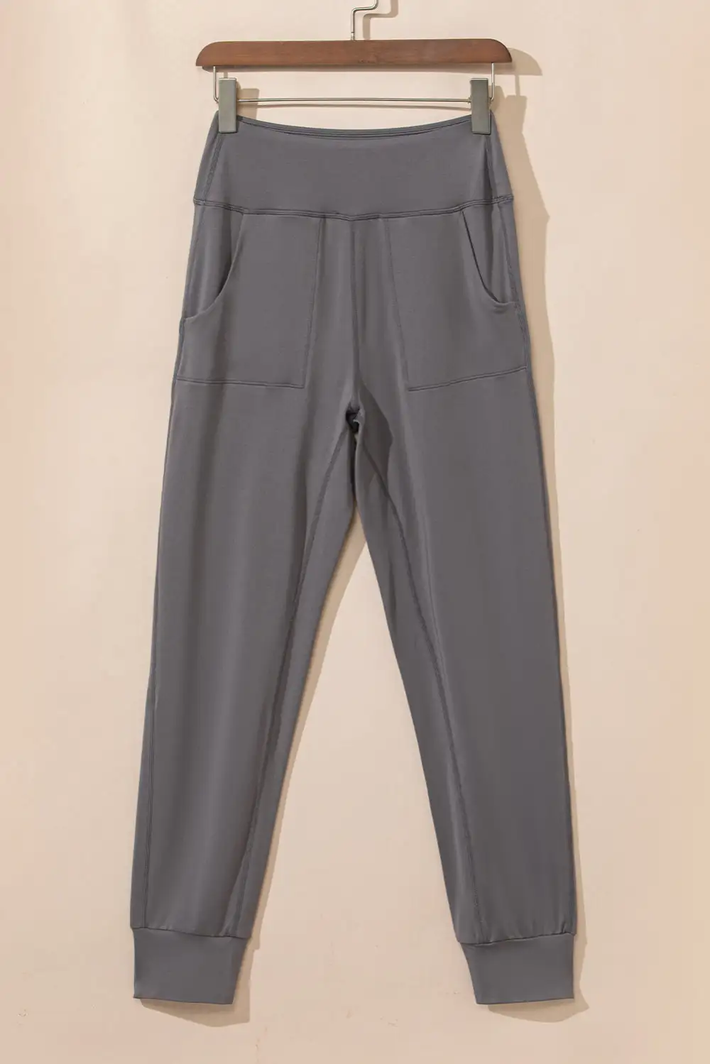 Refined High-Waist Pocketed Jogger Pants