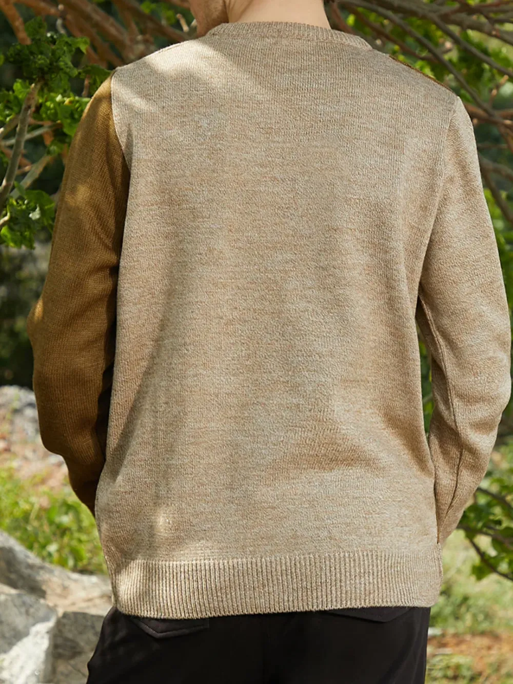 Color Blocked Cable Knit Sweater