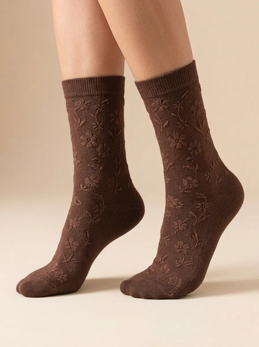 Natural Floral Casual Socks