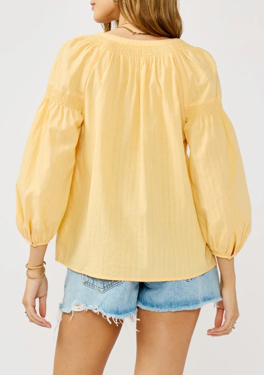 Notched Drop Shoulder Blouse