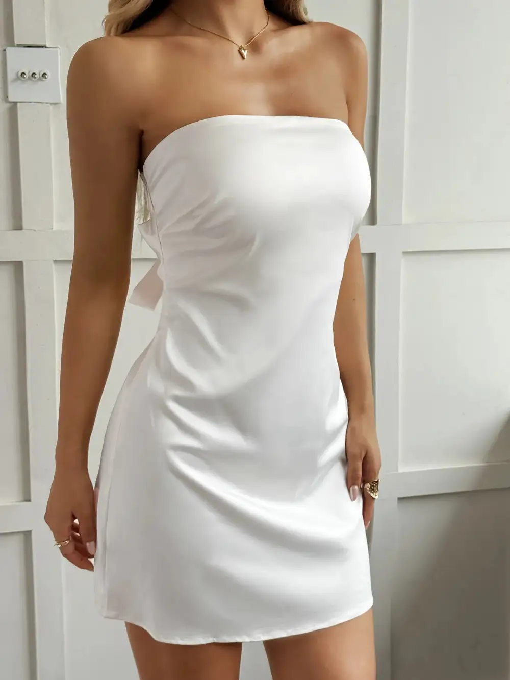 Tie Back Tube Mini Dress Mini Dress