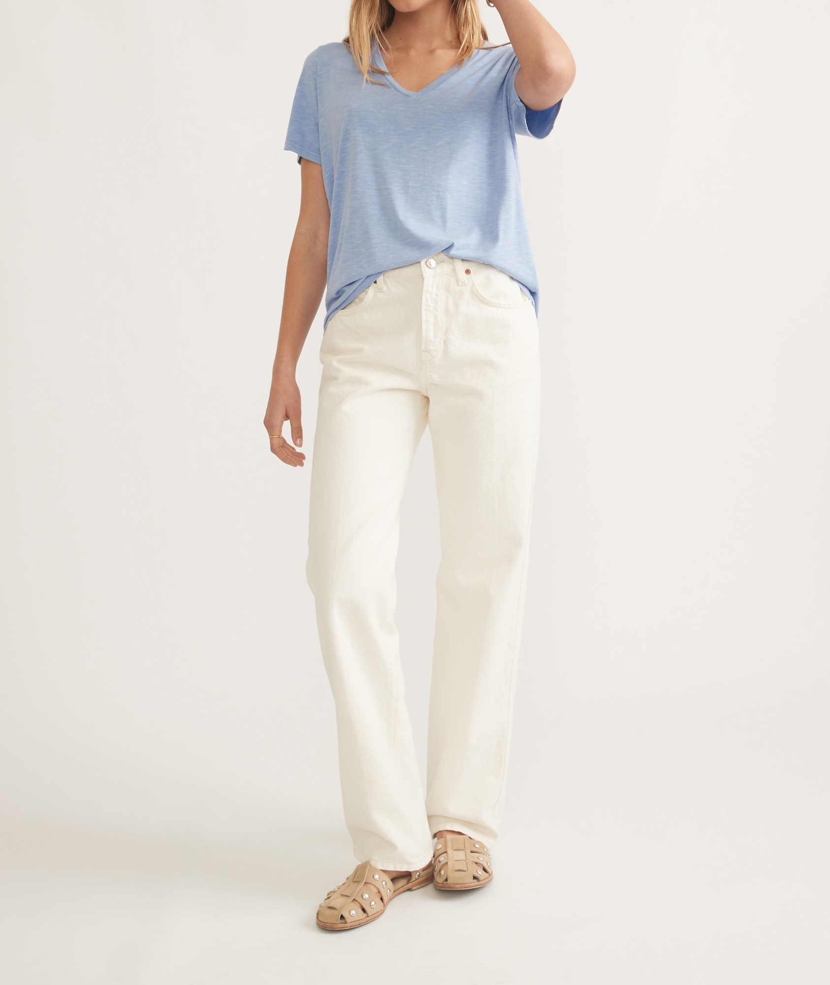 Light Blue Drop-Shoulder T-Shirt