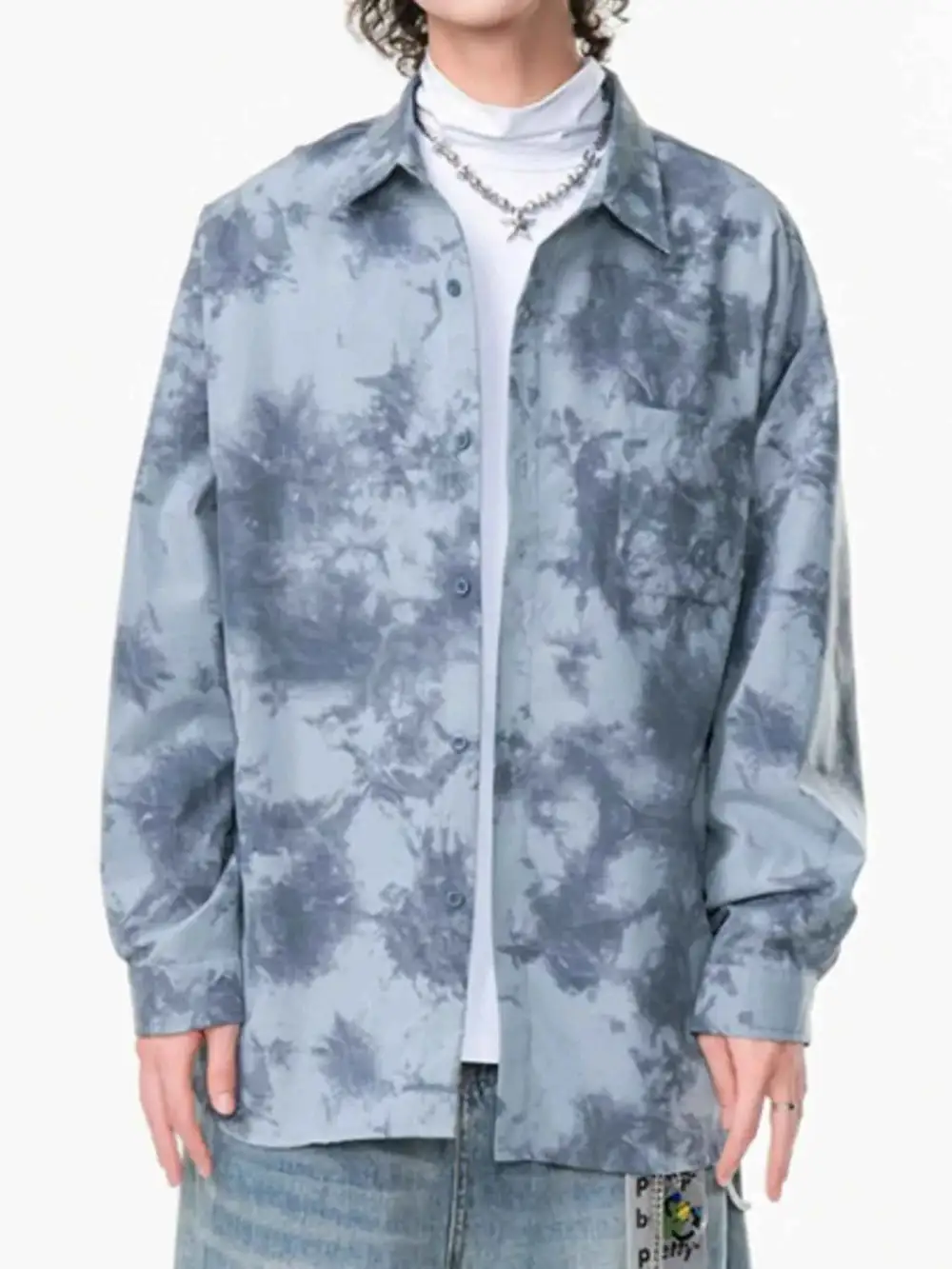Tie-Dye Oversized Button-Up Shirt