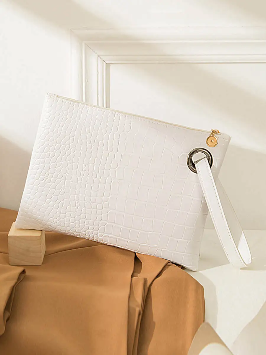 Geometric Zip-Top Shoulder Bag