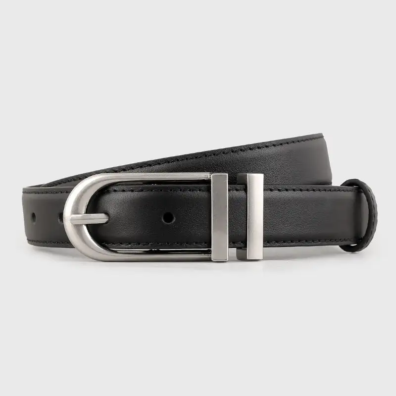 Relaxed Leather Belt with Buckle