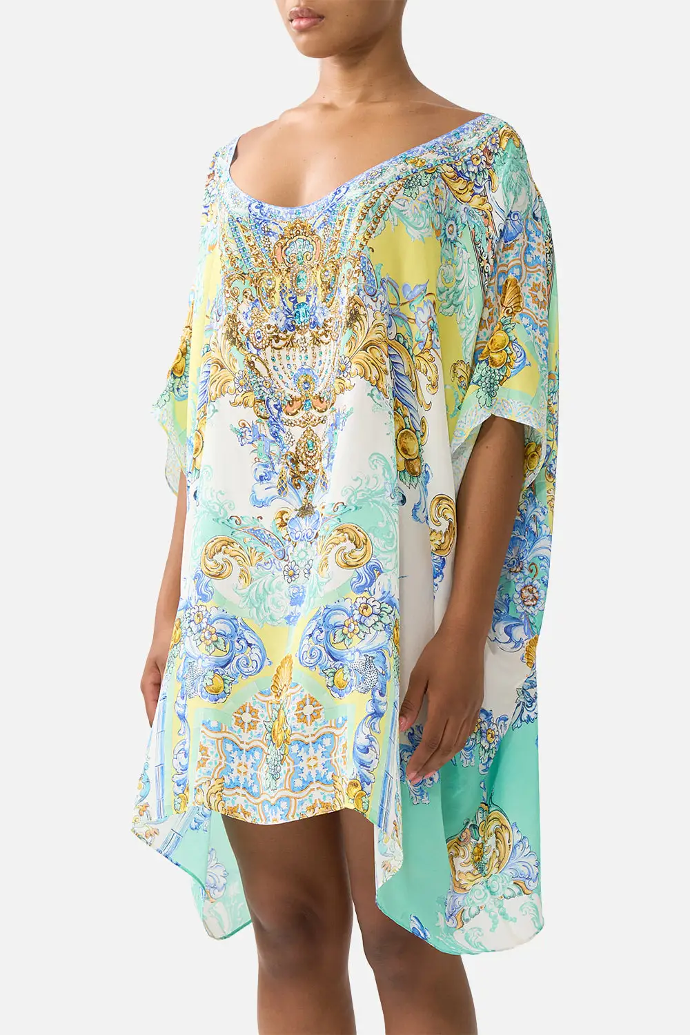 Short Round Neck Kaftan