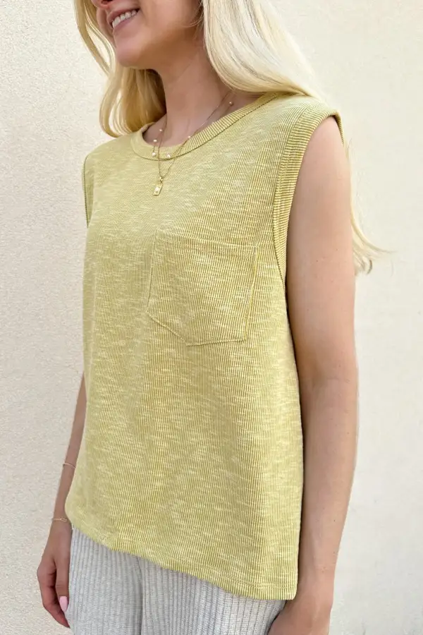 Loose Fit Ribbed Sleeveless Top