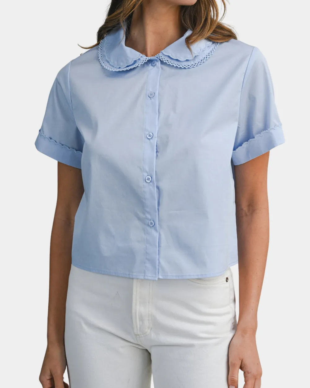 Scallop Lace Collar Blouse