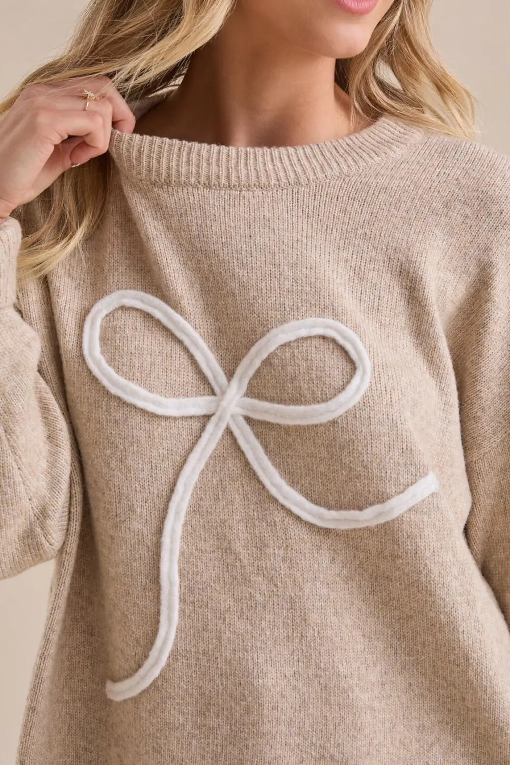 Long Sleeve Bow Sweater