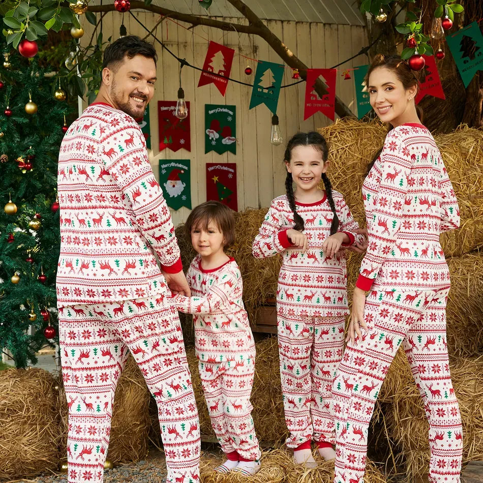 Family Wear Long Sleeve Parent-Child Wear Pajamas (Flame Resistant)