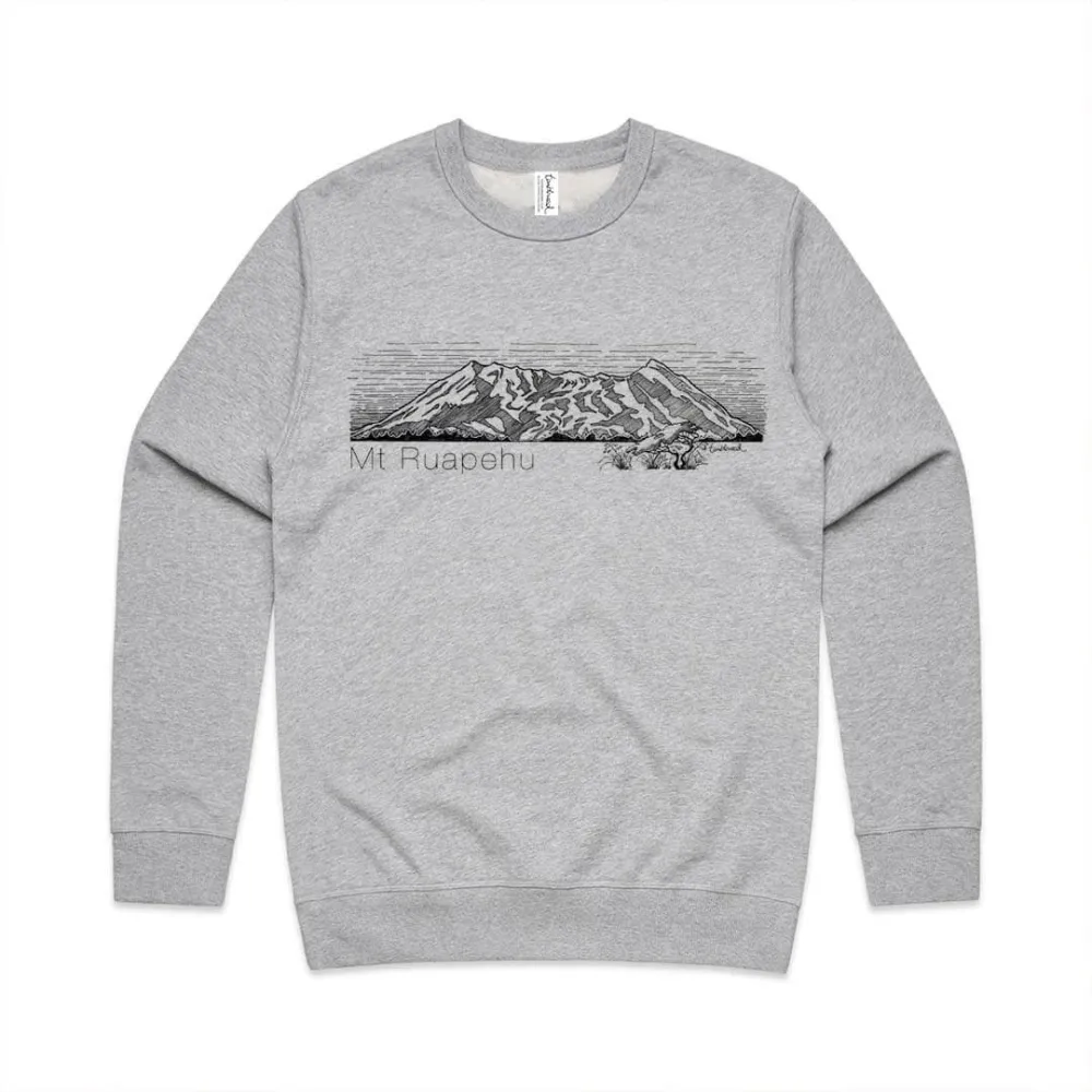Fashionally designed Ruapehu mountain pattern versatile casual sports shirt