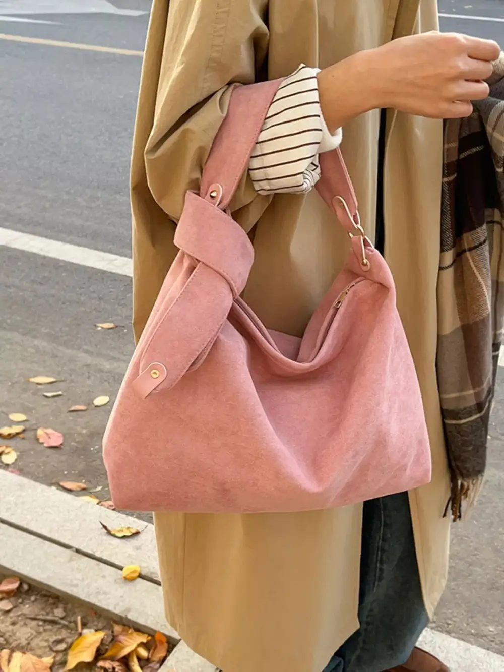 Hobo Suede Shoulder Bag