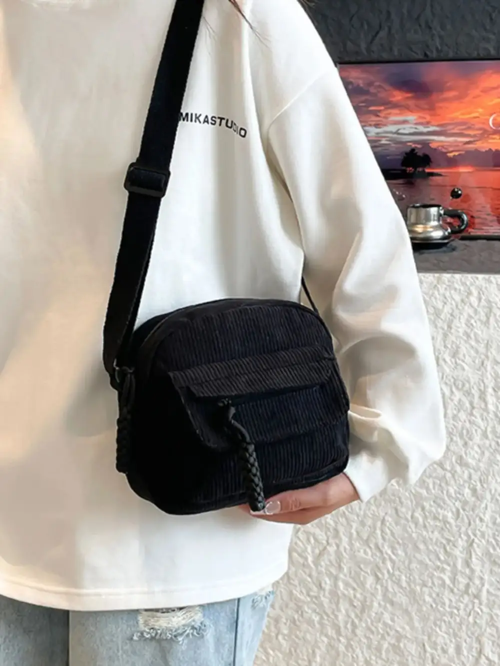 Corduroy Crossbody Bag