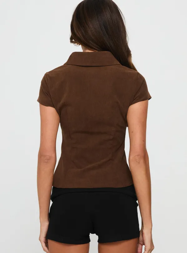 Gentle Detail Button Up Collared Blouse