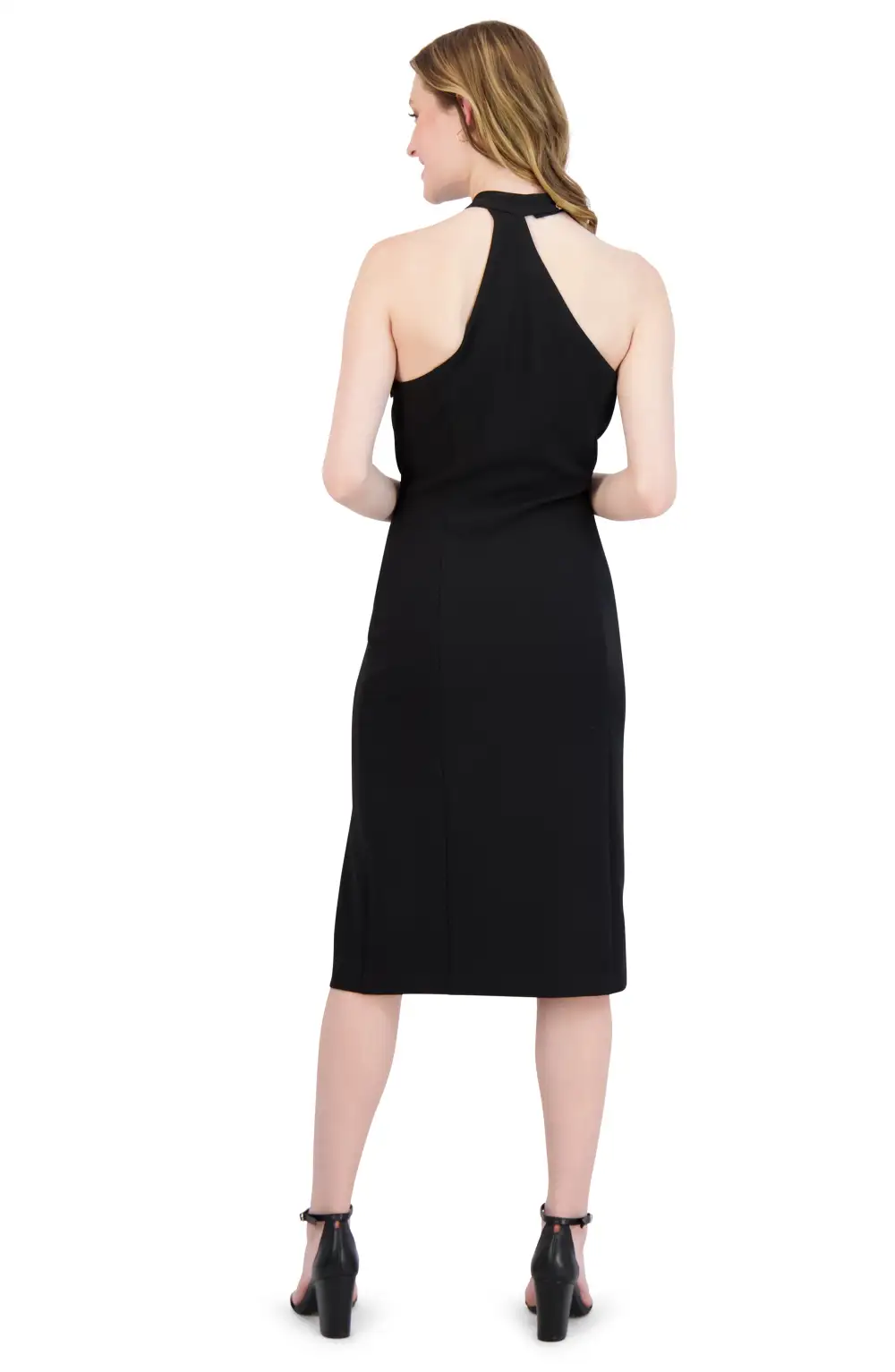 Asymmetric Shoulder Midi Dress