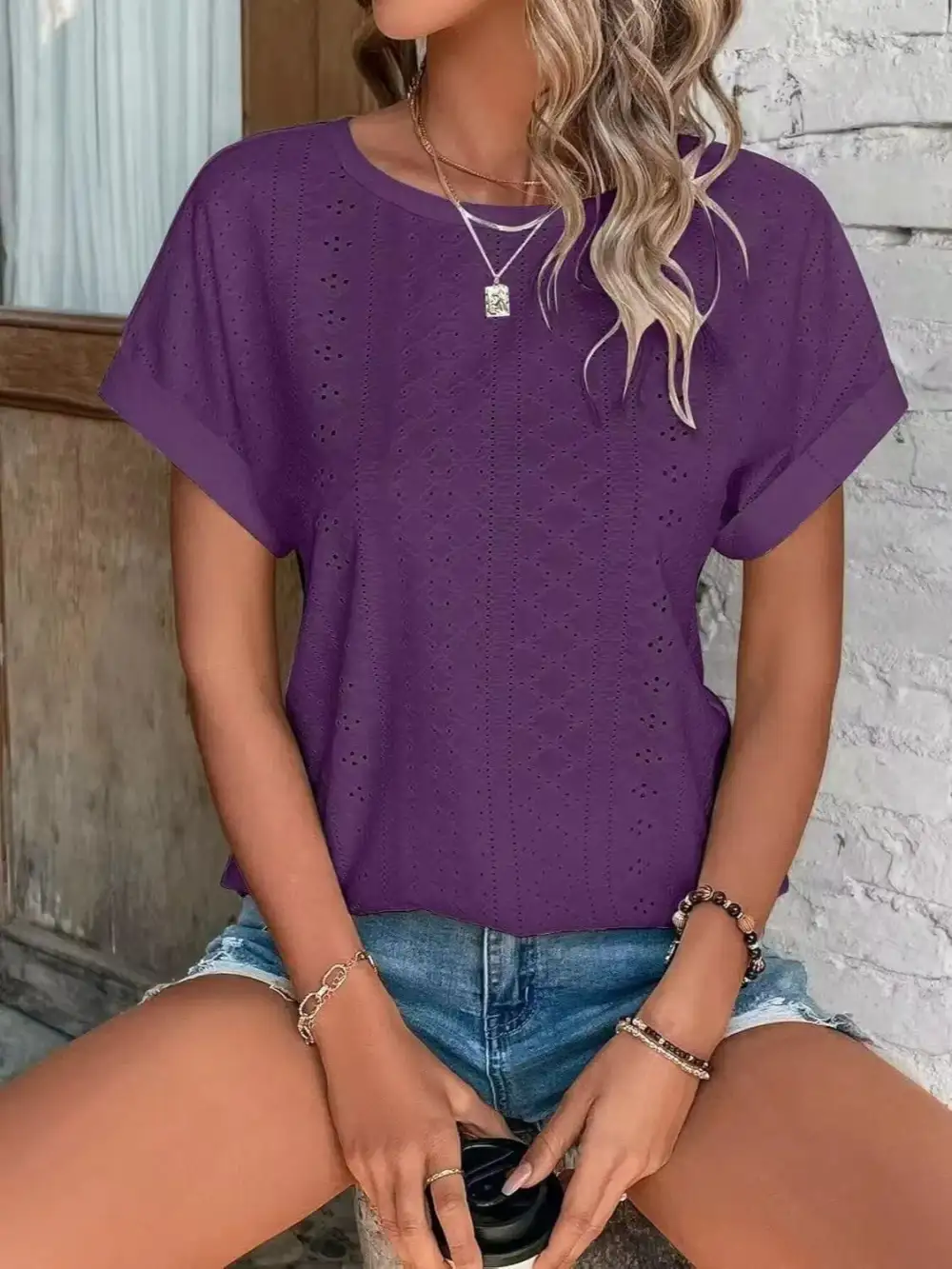 Soft Round-Neck Short-Sleeve T-Shirt