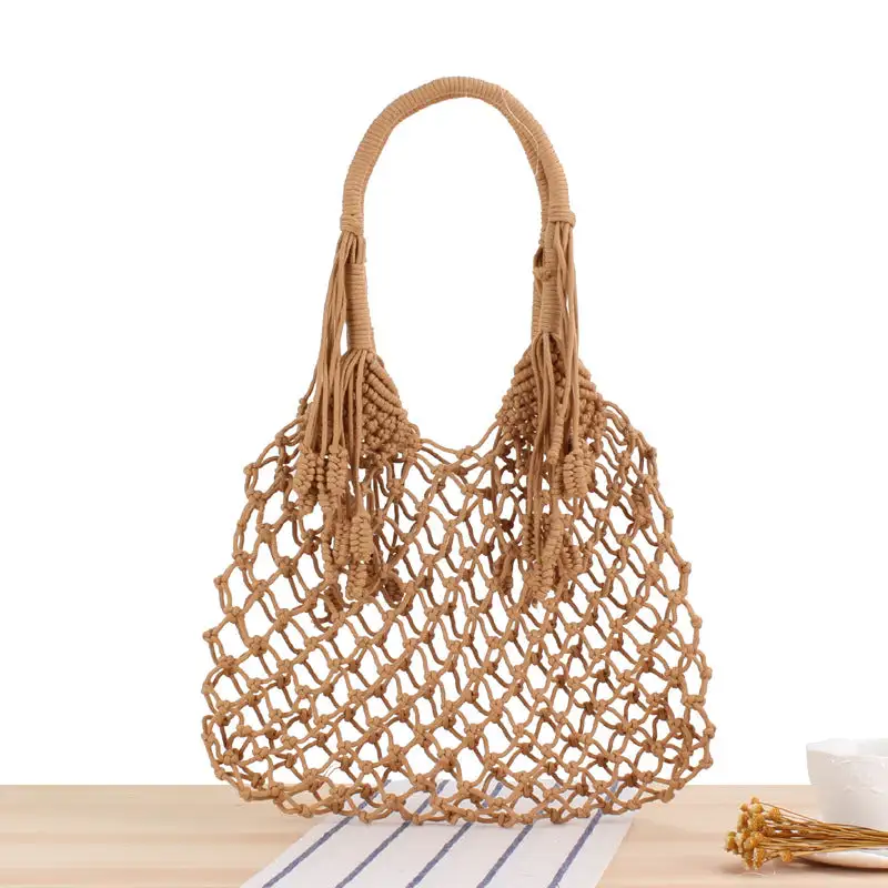 Crochet Market Bag Beach Bag with Net