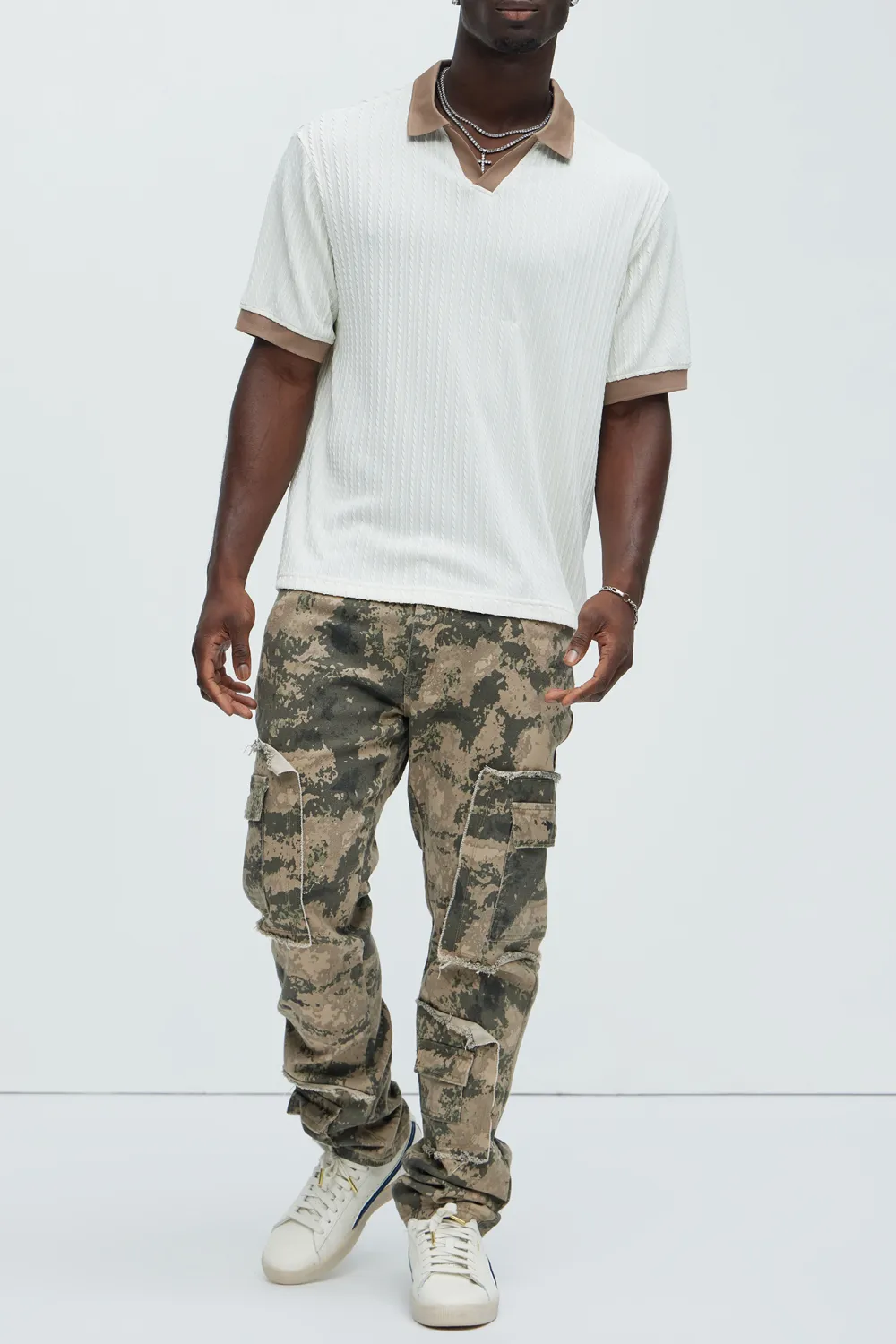 Color Block Textured Polo