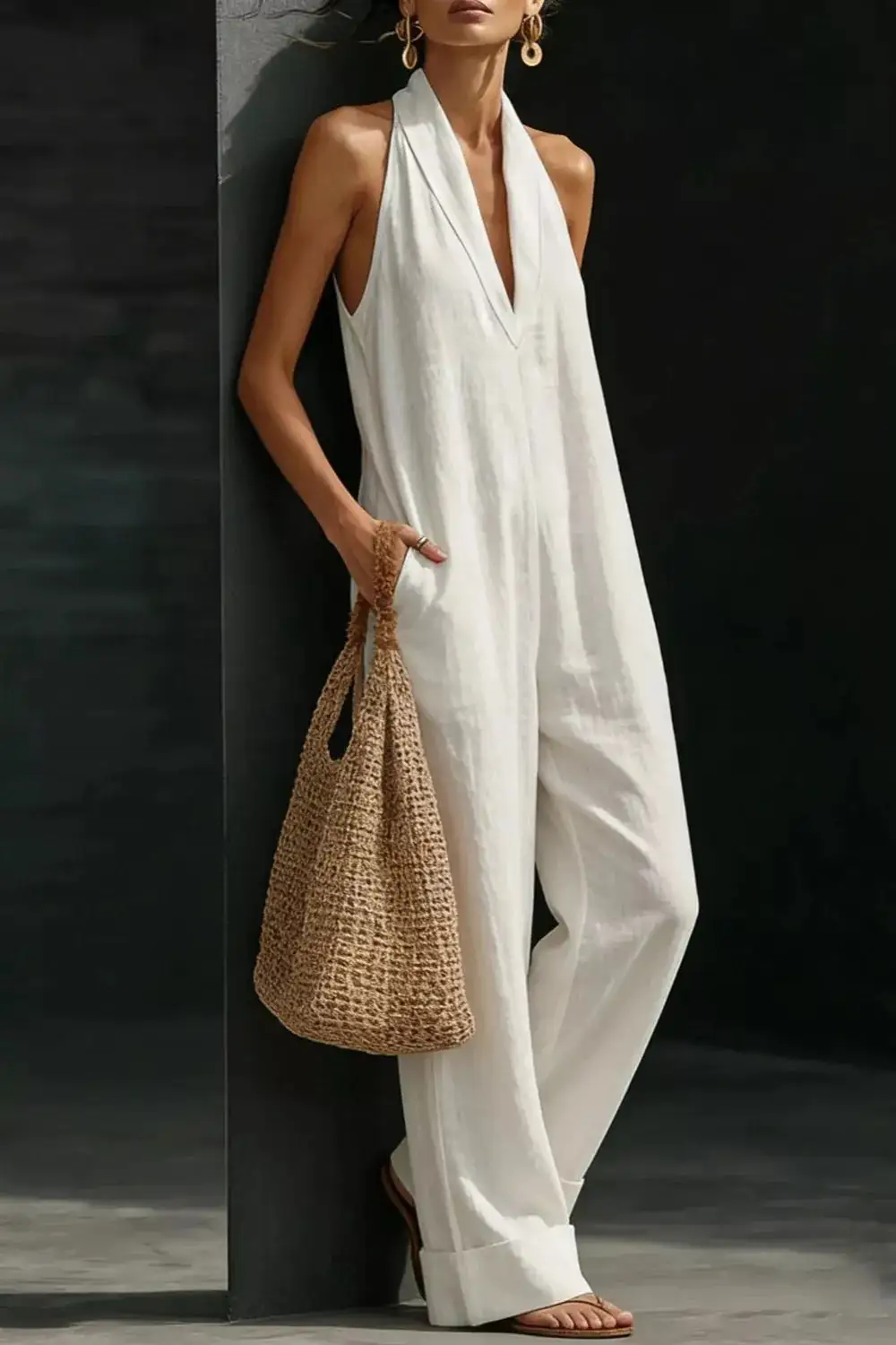 Sleeveless Wide Leg Everyday Jumpsuit