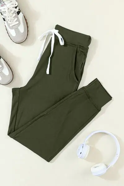 Relaxed Drawstring Pocketed Jogger Pants