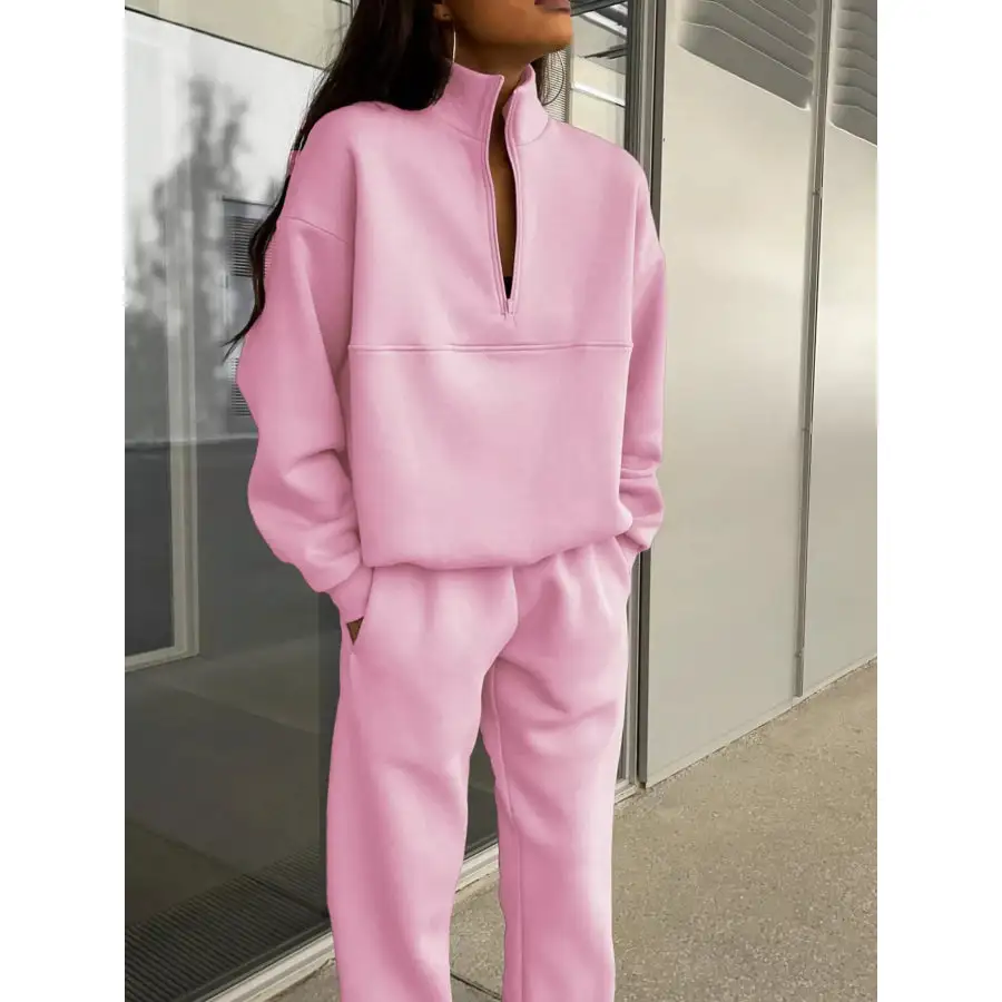 Classic Half Zip Sweatshirt and Pants Set