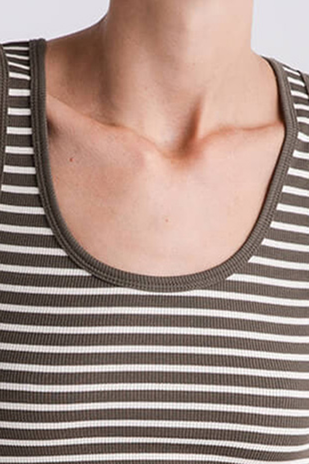 Stripe Ribbed Tank - Grape Leaf