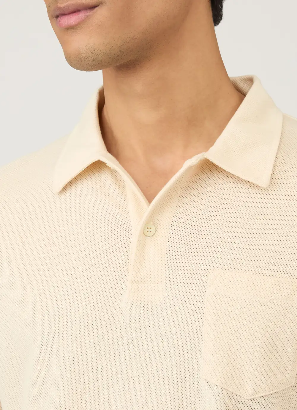 Relaxed Everyday Slim Fit Mesh Cotton Short Sleeve Polo Shirt