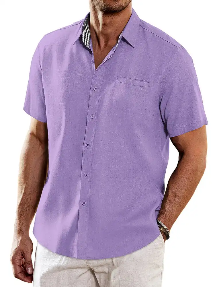 Casual Unique Collar Cotton Linen Shirt