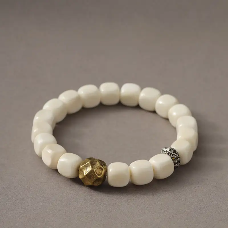 Bodhi Seed Hammered Copper Brass Bracelet