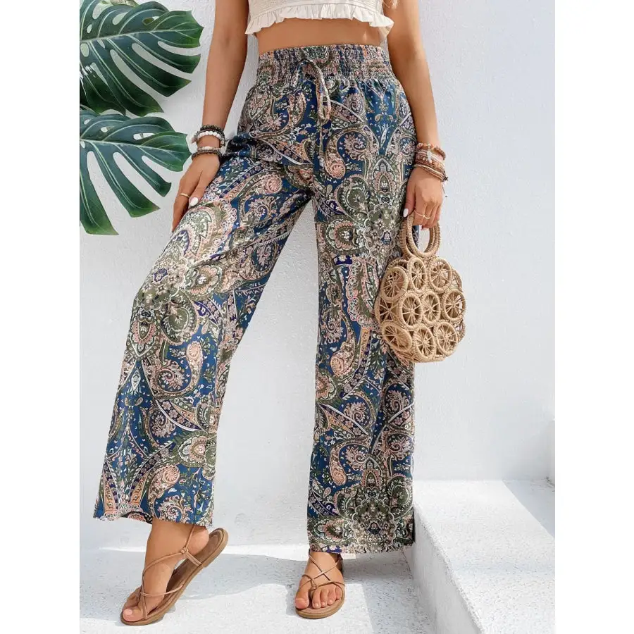Soft Printed Wide Leg Pants