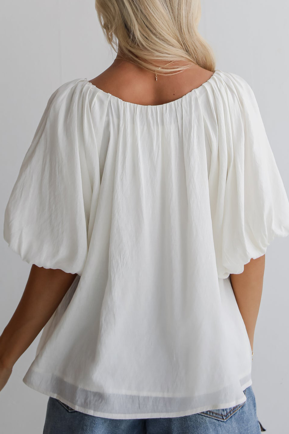 Classic Moment Off White Puff Sleeve Blouse